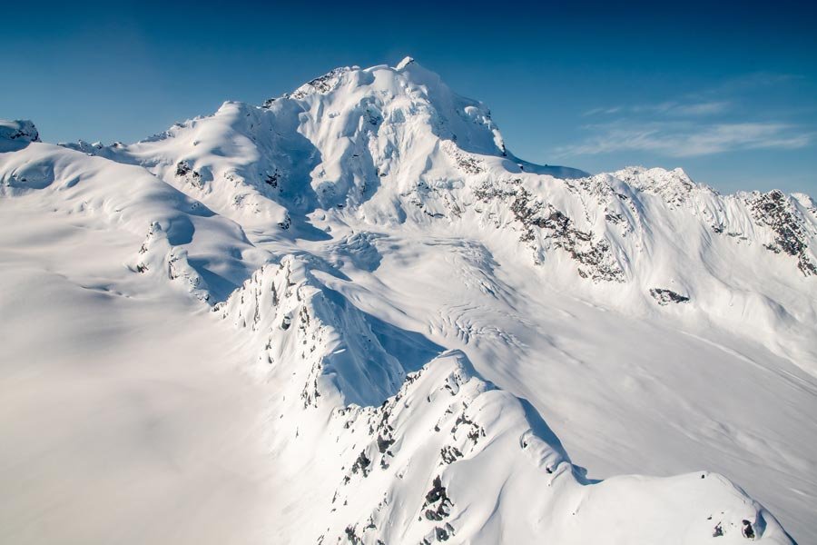 Snow-covered Chugach Mountains above Thompson Pass, Alaska - the wild terrain VHSG works to protect