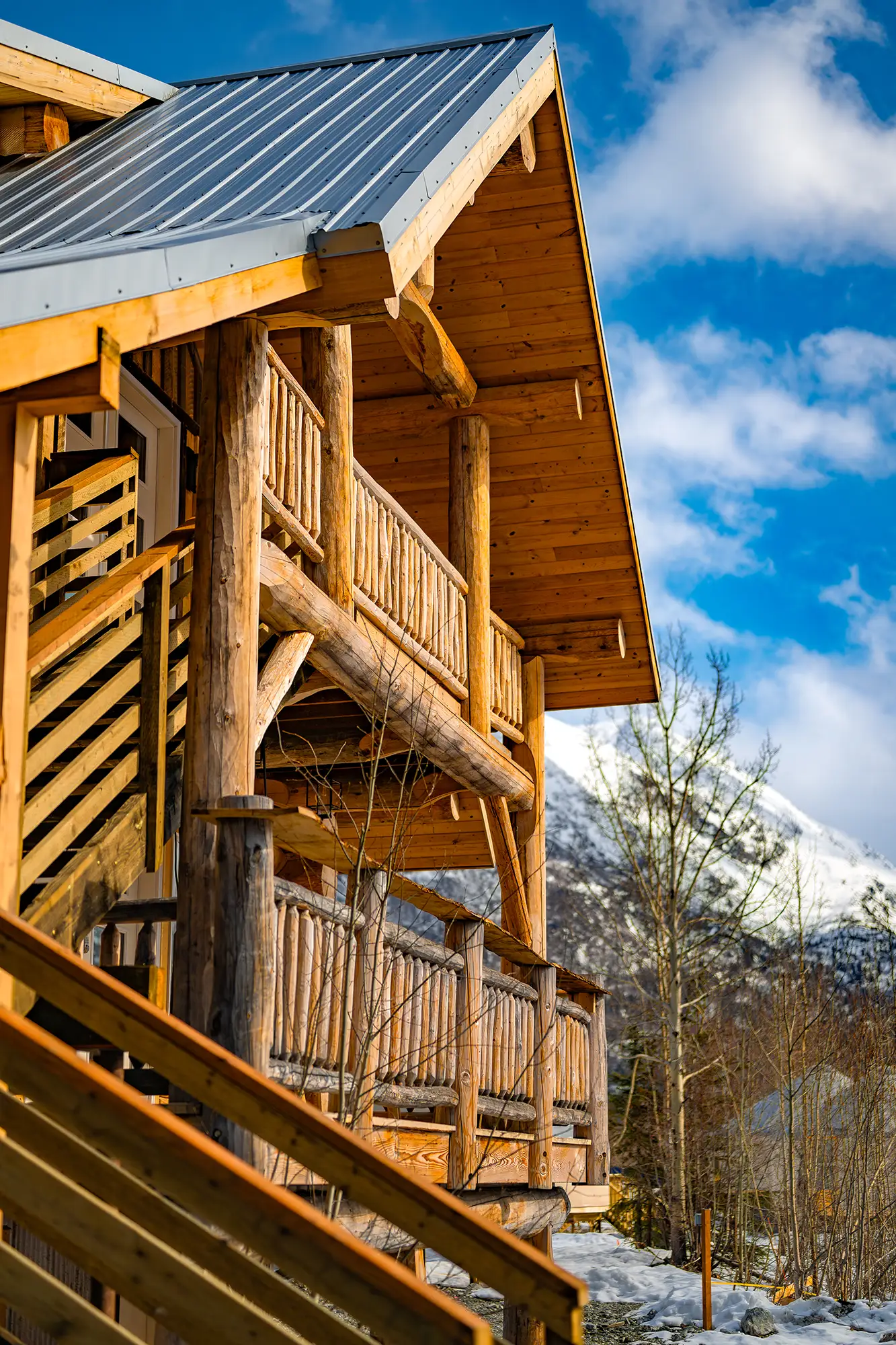 The Crow bar and kitchen at the revitalized Alaska Rendezvous Lodge, Thompson Pass, Alaska