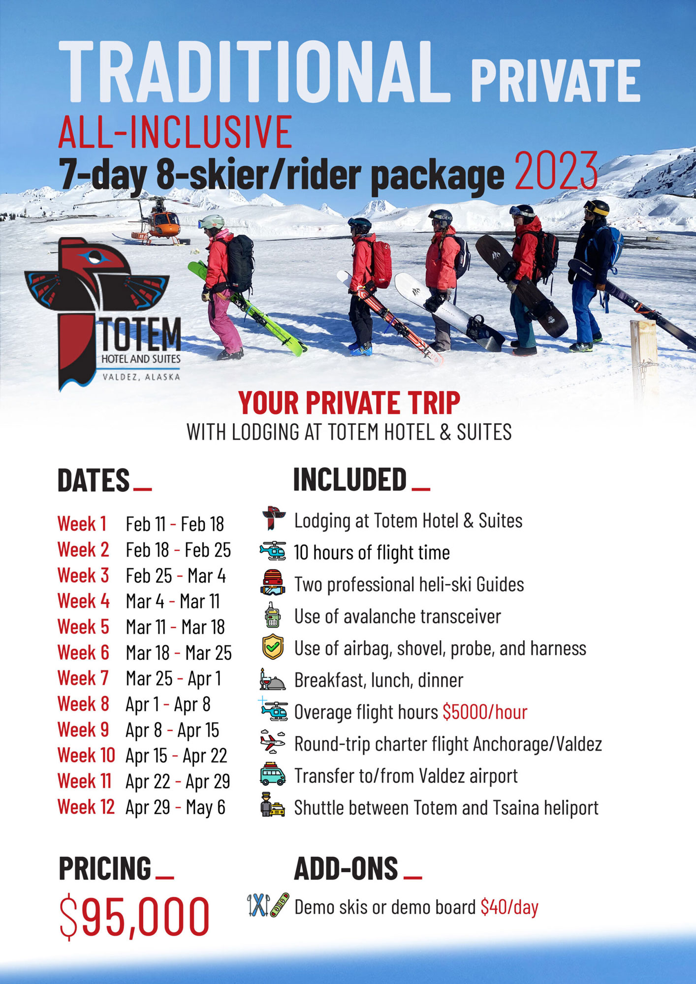 2022 TRADITIONAL ALL-INCLUSIVE PRIVATE PACKAGE